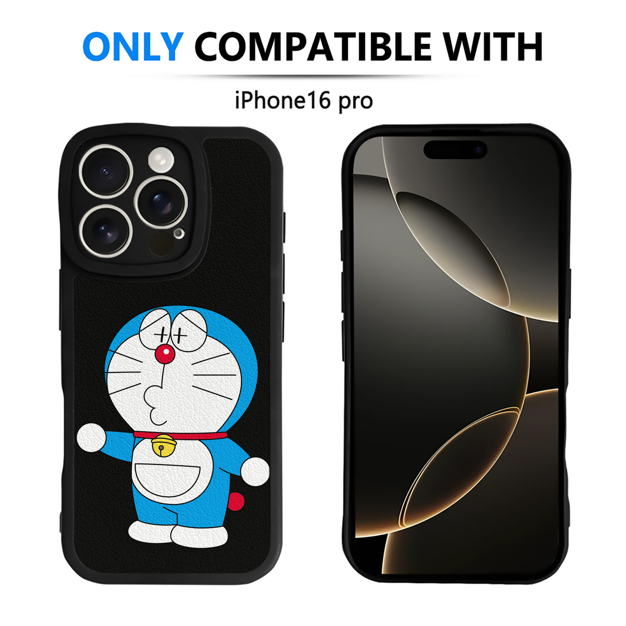 （画像用） ドラえもん Doraemon 【iPhone 16シリーズ対応】シリコンスマホケース（レザー調） 材質：シリコン